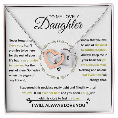 Interlocking Hearts Necklace, Gift to Daughter from Mom or Dad -