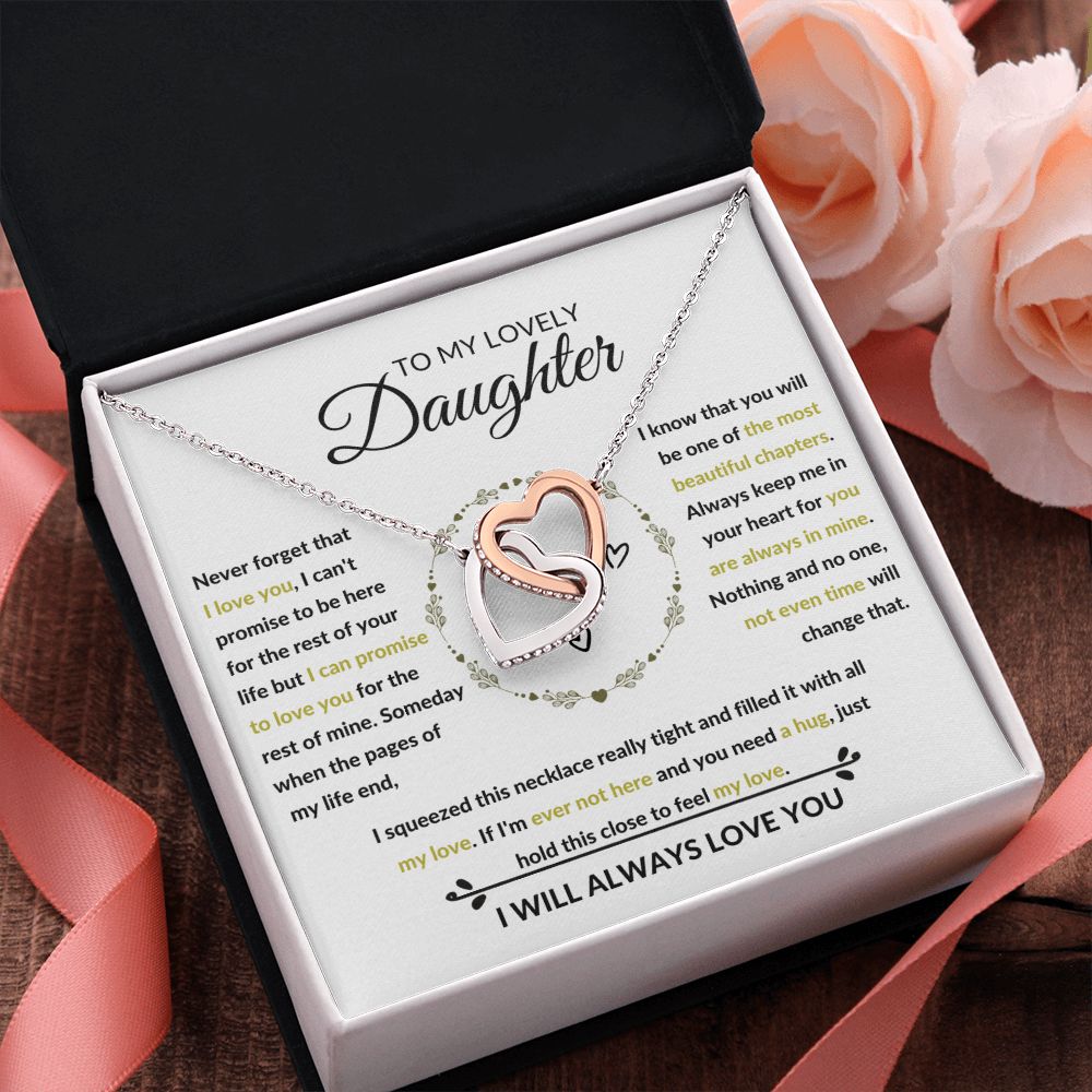 Interlocking Hearts Necklace, Gift to Daughter from Mom or Dad -