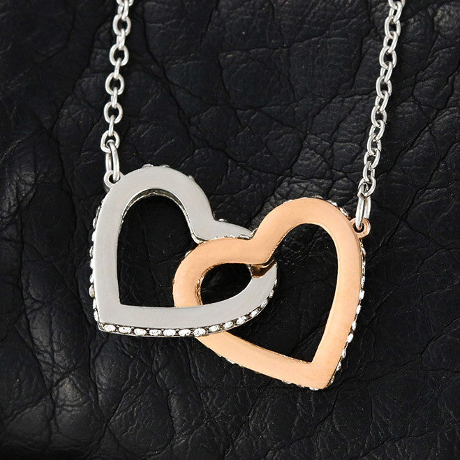 Interlocking Hearts Necklace, Gift to Daughter from Mom or Dad -
