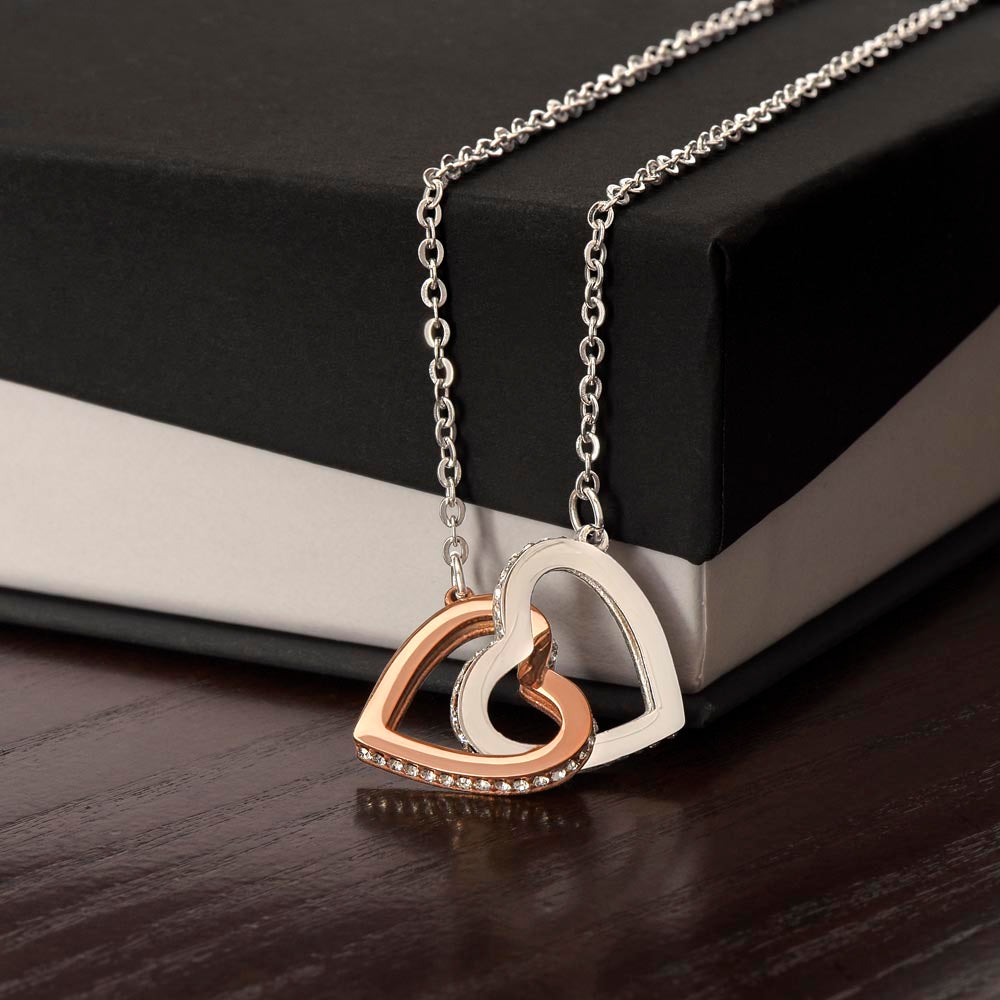 Interlocking Hearts Necklace, Gift to Granddaughter - Connection of Hearts - Birthday, Gradua