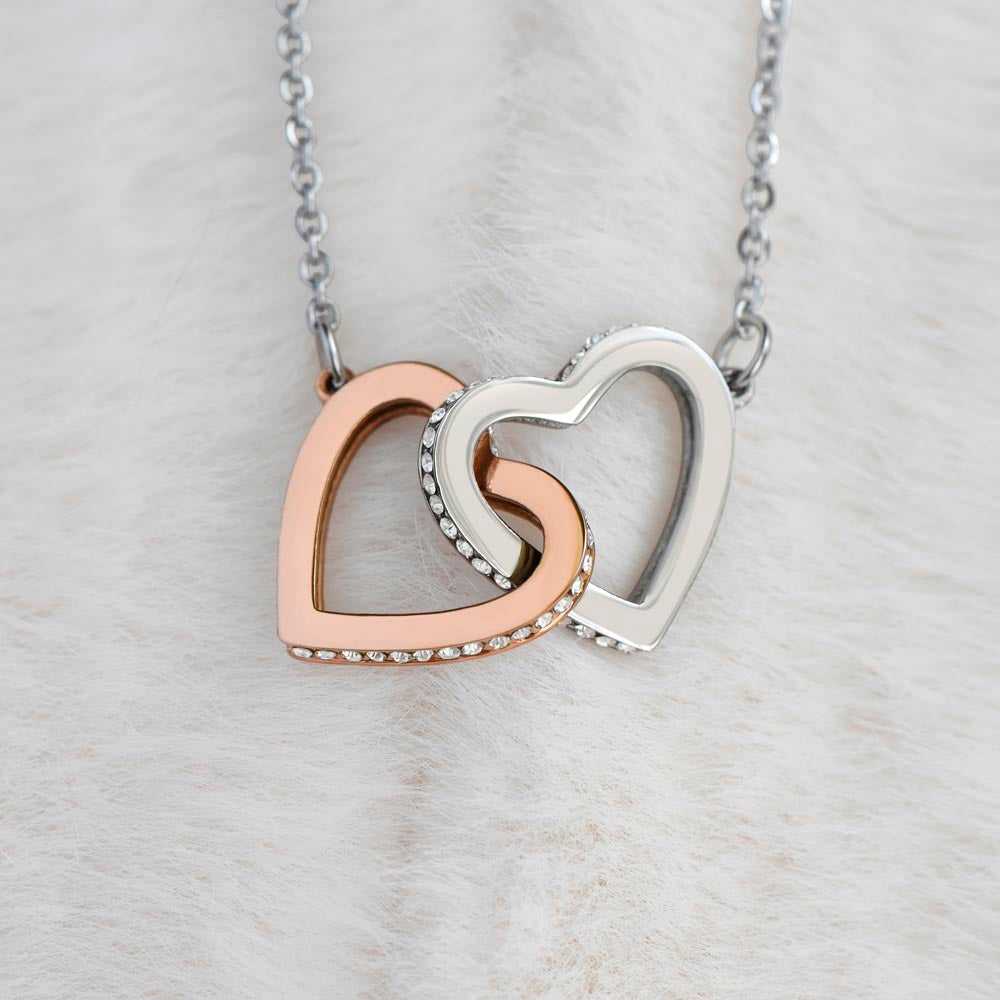 Interlocking Heart Necklace, Gift to Granddaughter from Grandma or Grandpa - Hearts and Stars