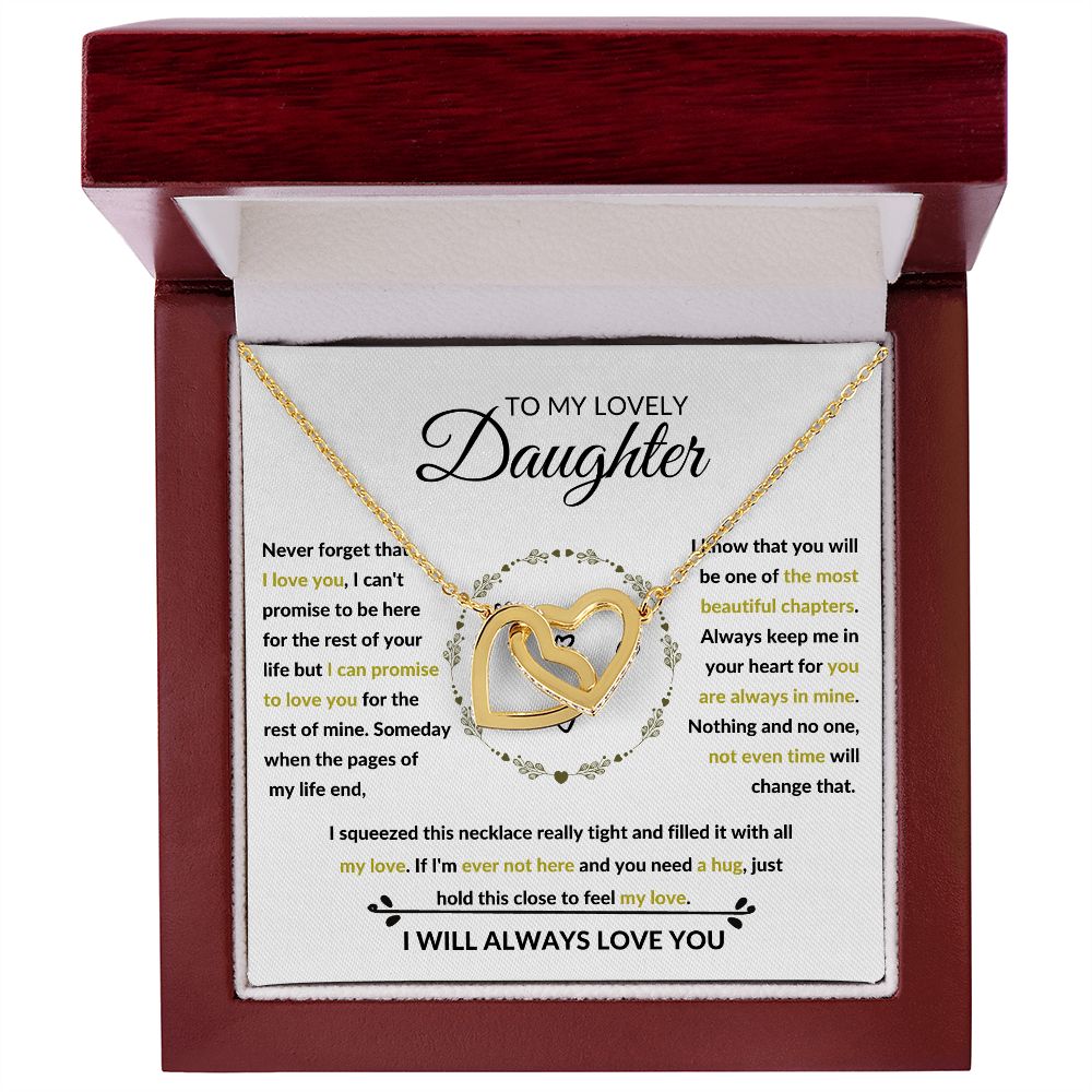 Interlocking Hearts Necklace, Gift to Daughter from Mom or Dad -