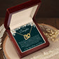 Interlocking Hearts Necklace, GIFT TO MY BEAUTIFUL DAUGHTER POEM from Mom Or Dad - Special Bond