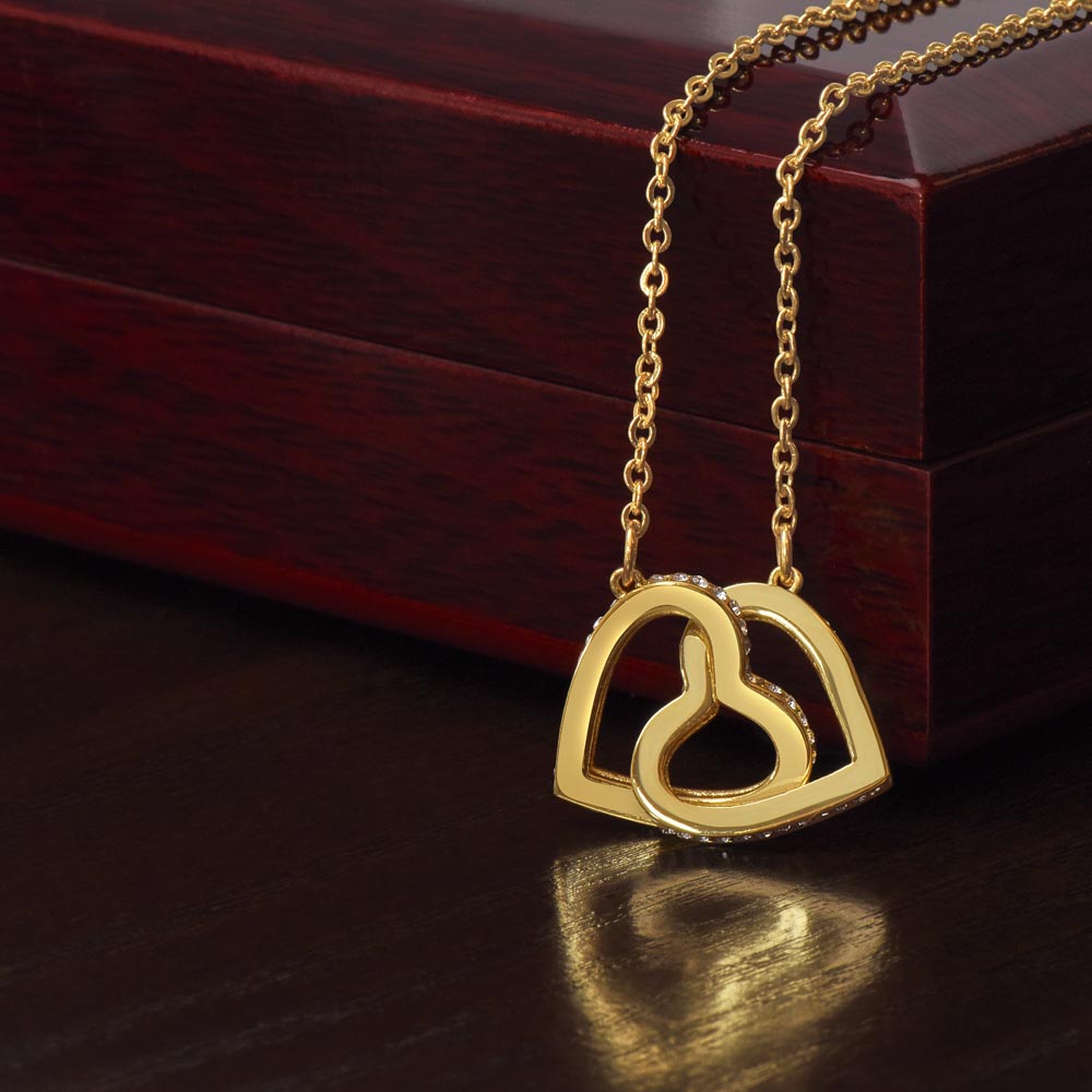 Interlocking Hearts Necklace, Gift to Granddaughter - Connection of Hearts - Birthday, Gradua