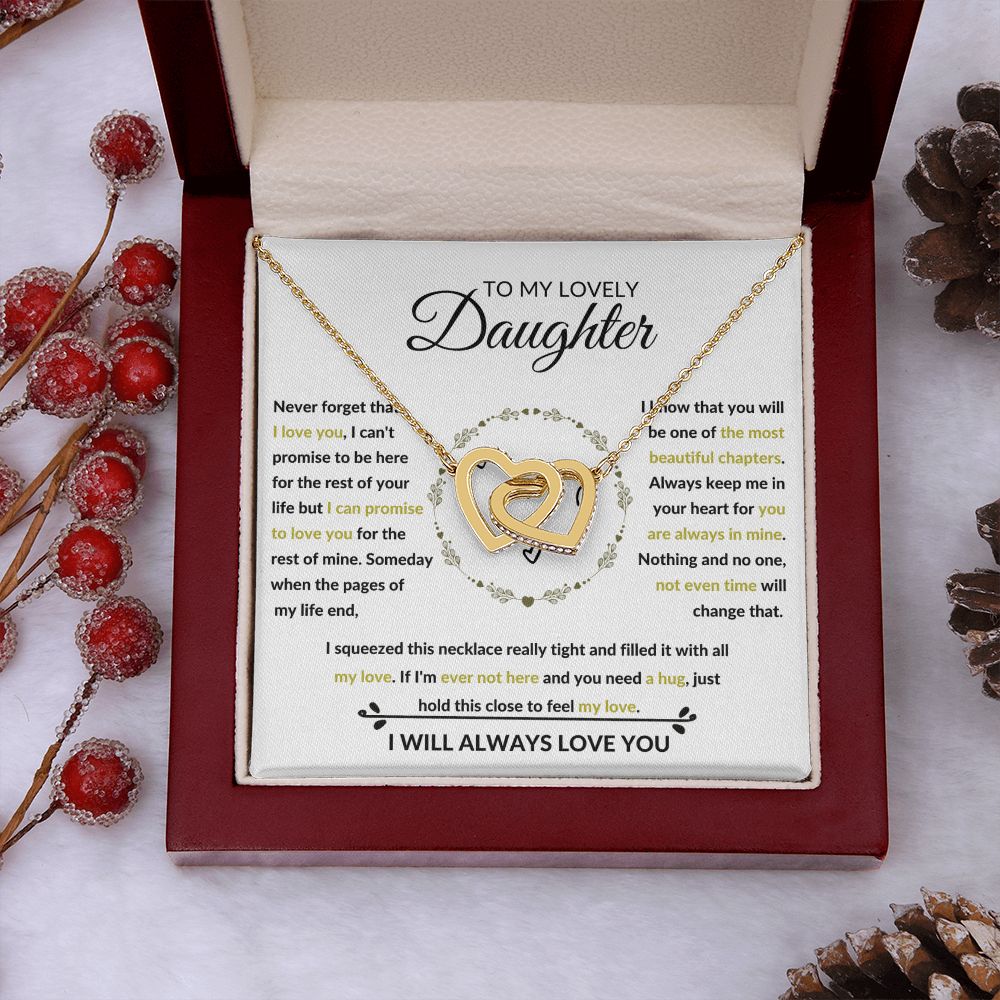 Interlocking Hearts Necklace, Gift to Daughter from Mom or Dad -