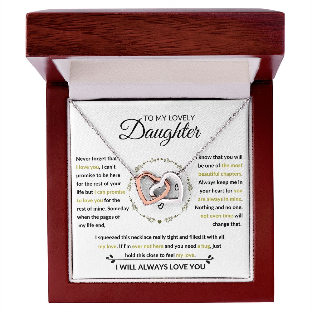 Interlocking Hearts Necklace, Gift to Daughter from Mom or Dad -