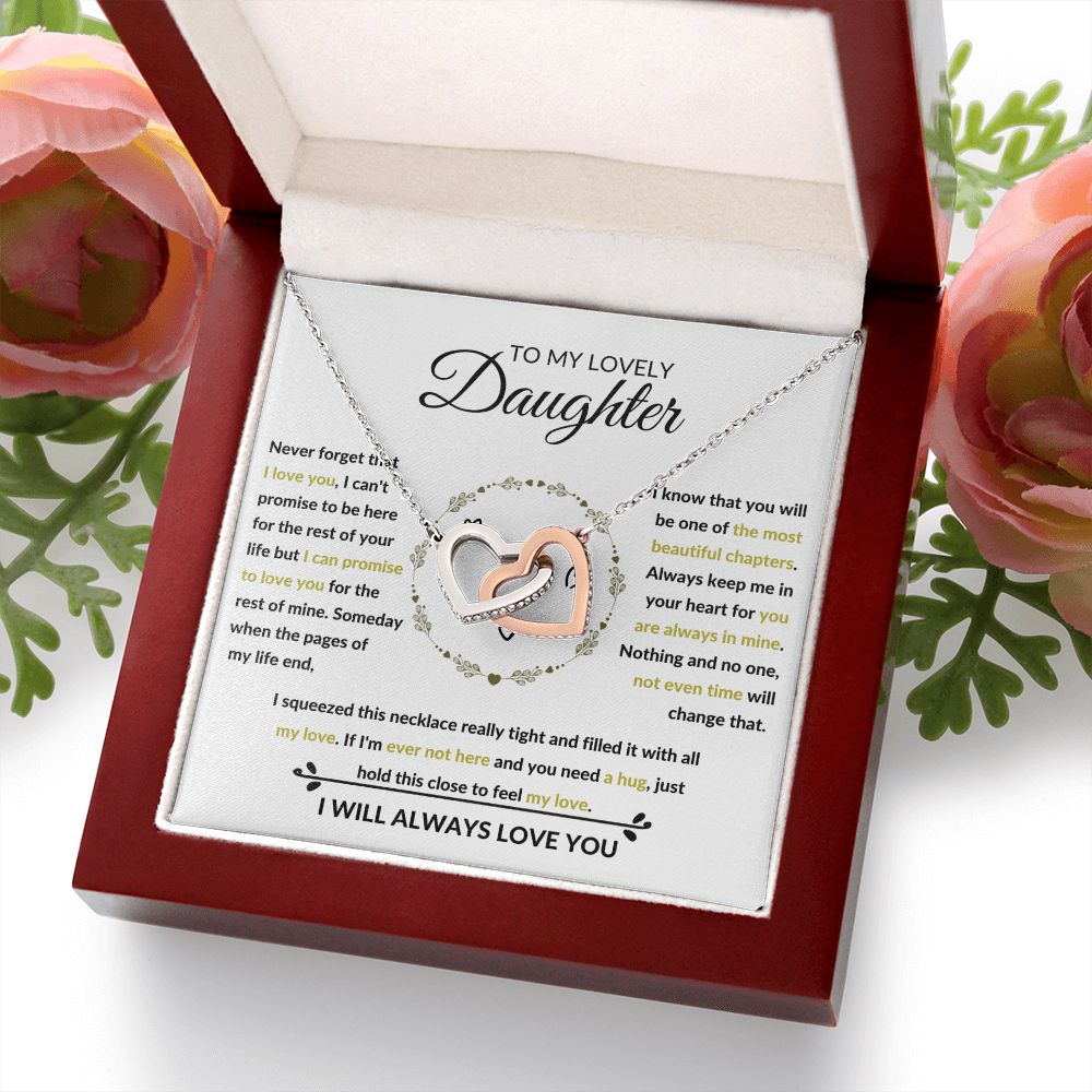 Interlocking Hearts Necklace, Gift to Daughter from Mom or Dad -