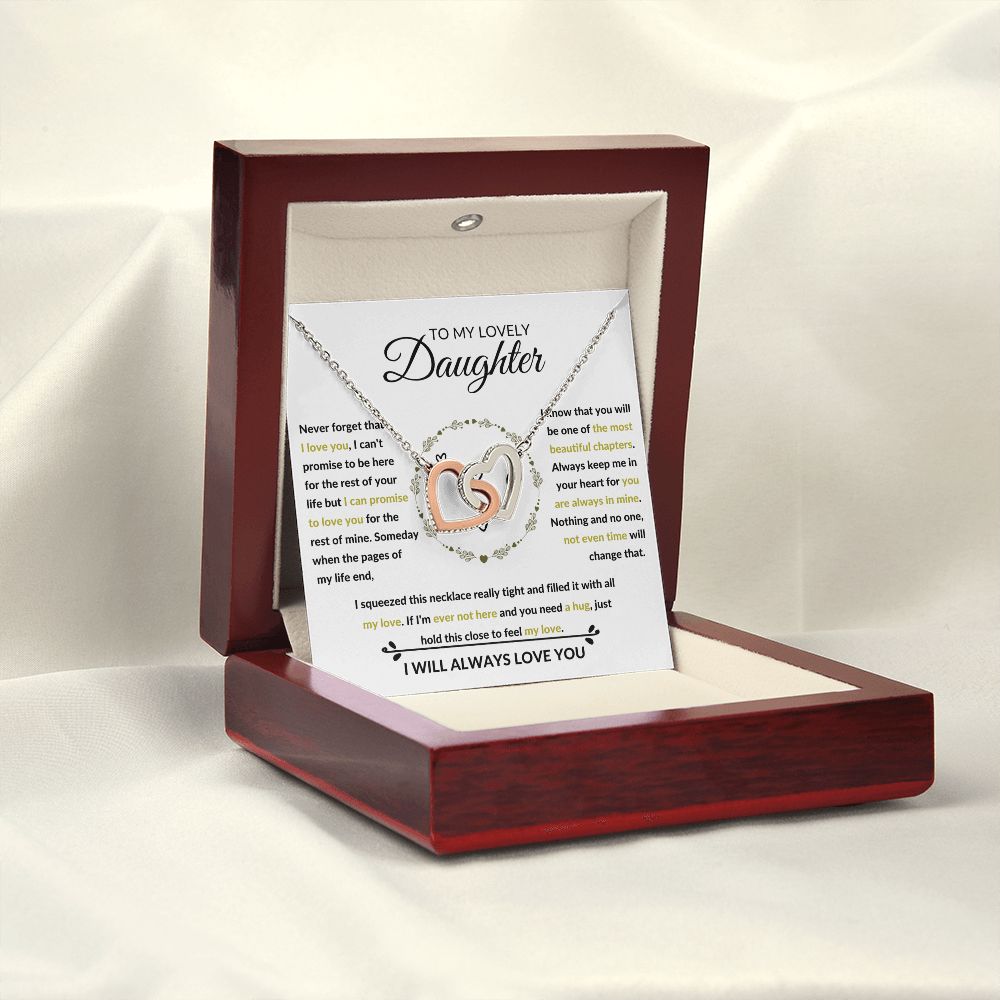 Interlocking Hearts Necklace, Gift to Daughter from Mom or Dad -