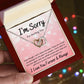 Interlocking Hearts Necklace, Gift to Wife, Girlfriend, Soulmate - Apology I'm Sorry Gift