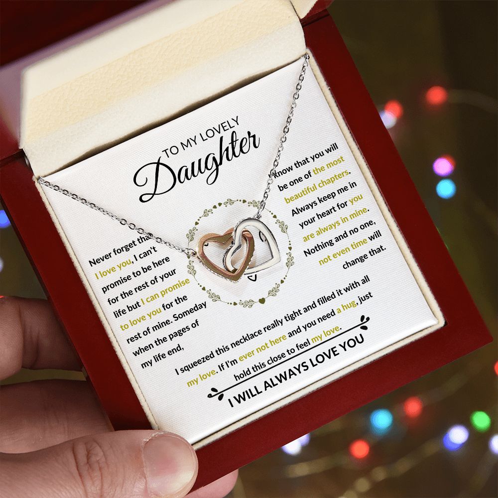 Interlocking Hearts Necklace, Gift to Daughter from Mom or Dad -