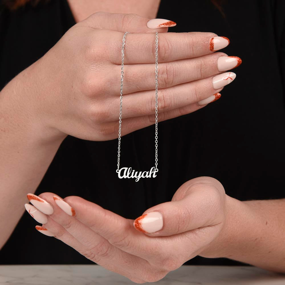 Custom Name Necklace, Gift to Wife - Black - Valentines, Birthday, Anniversary, Christmas