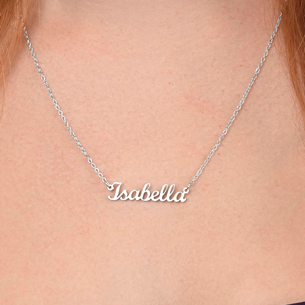 Custom Name Necklace, Gift to Wife - Black - Valentines, Birthday, Anniversary, Christmas