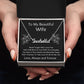 Custom Name Necklace, Gift to Wife - Black - Valentines, Birthday, Anniversary, Christmas