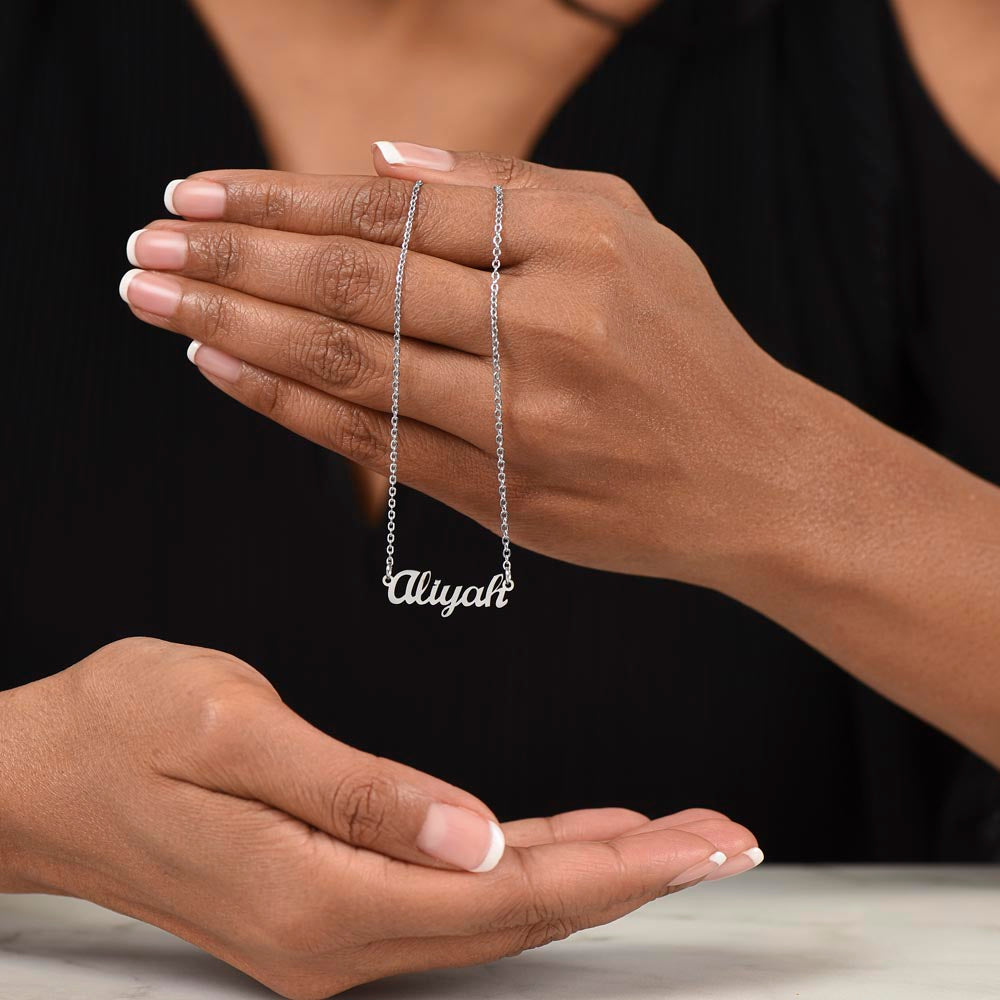 Custom Name Necklace, Gift to Wife - Black - Valentines, Birthday, Anniversary, Christmas