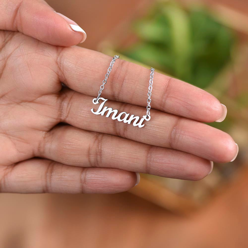 Custom Name Necklace, Gift to Wife - Black - Valentines, Birthday, Anniversary, Christmas