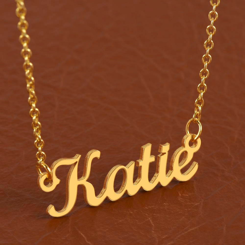 Custom Name Necklace, Gift to Wife - Black - Valentines, Birthday, Anniversary, Christmas