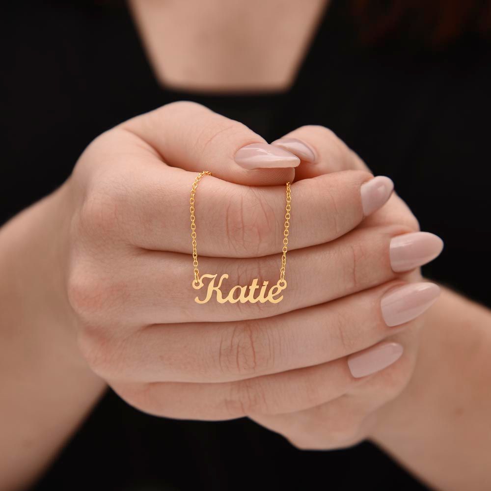Custom Name Necklace, Gift to Wife - Black - Valentines, Birthday, Anniversary, Christmas
