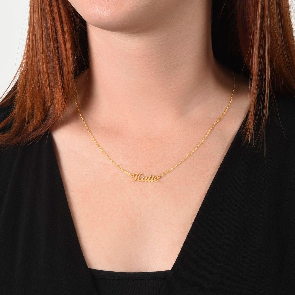 Custom Name Necklace, Gift to Wife - Black - Valentines, Birthday, Anniversary, Christmas