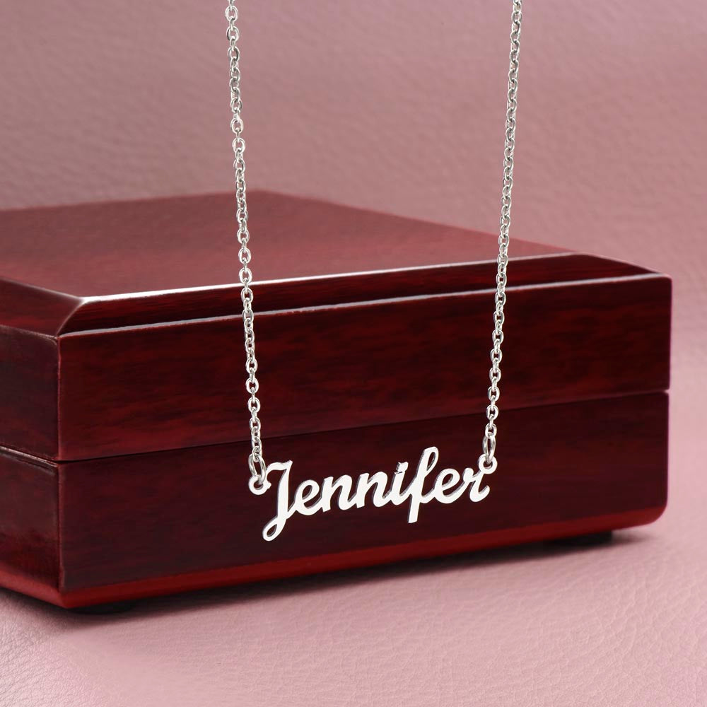 Custom Name Necklace, Gift to Wife - Black - Valentines, Birthday, Anniversary, Christmas
