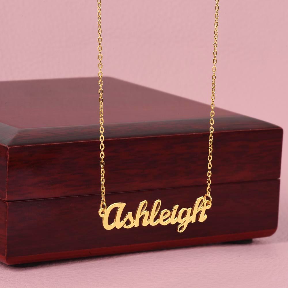 Custom Name Necklace, Gift to Wife - Black - Valentines, Birthday, Anniversary, Christmas