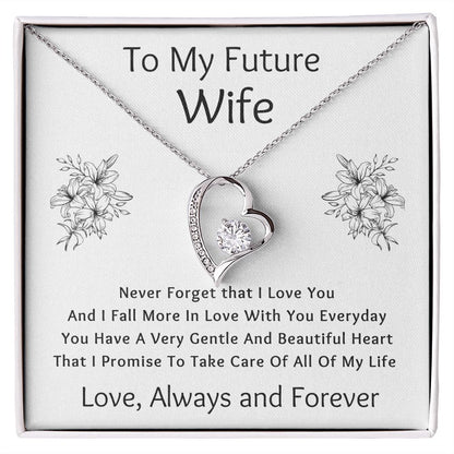 Forever Love Necklace, Gift to Future Wife / Fiancé - white - Valentines, Birthday, Christmas, Wedding