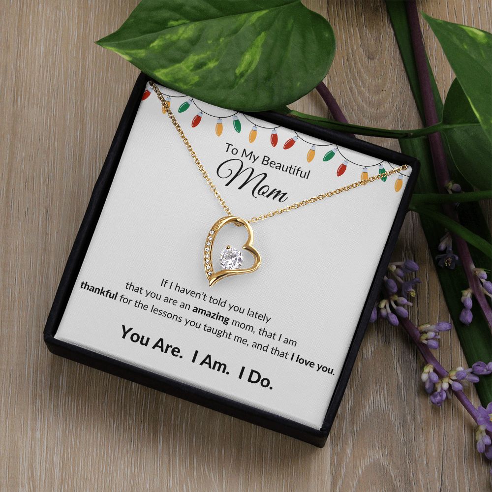 Forever Love Heart Necklace, GIFT FOR MOM - Lights - CHRISTMAS, NEW YEAR, BIRTHDAY
