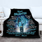 Daughter Lion Blanket from Mom (Turquoise / Black)- You Are Braver