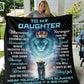 Daughter Lion Blanket - Turquoise / Black - You Are Braver