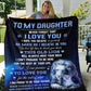 Daughter Throw Blanket from Dad - This Old Lion Cozy Medium - Premium Mink Sherpa Blanket 50x60 in.